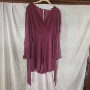 Ellison Plum Long Sleeve Romper